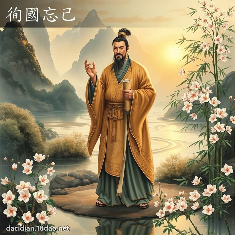 徇國忘己 - 中華成語配圖