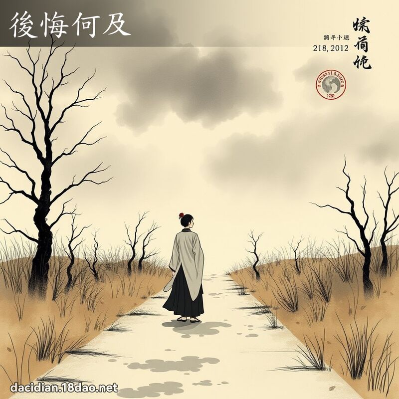 后悔何及 - 中华成语配图