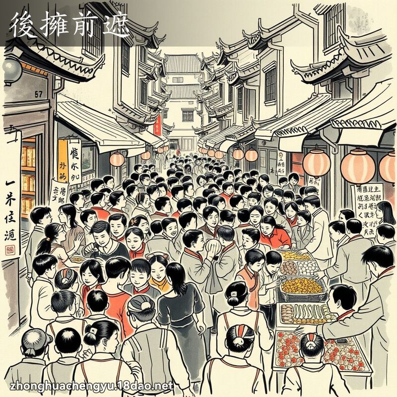 後擁前遮 配图
