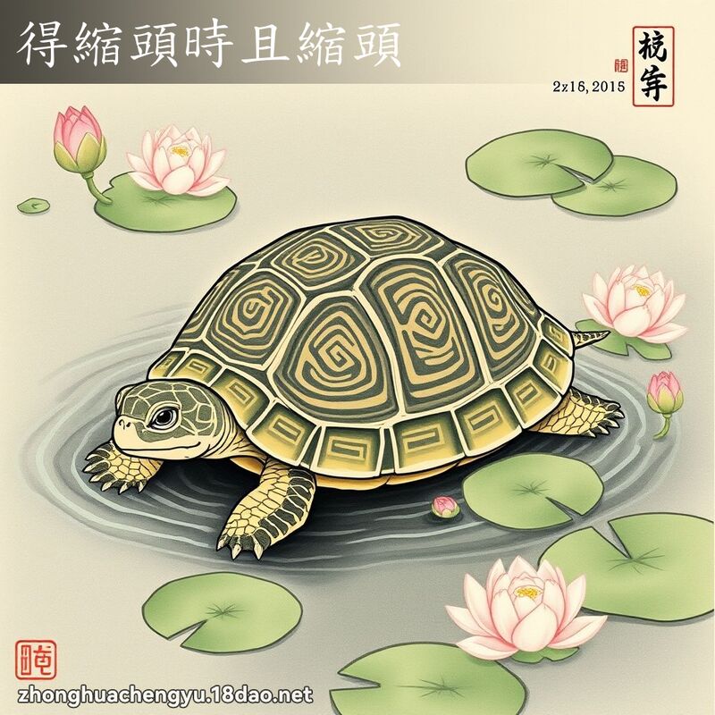 得縮頭時且縮頭 - 中華成語配圖