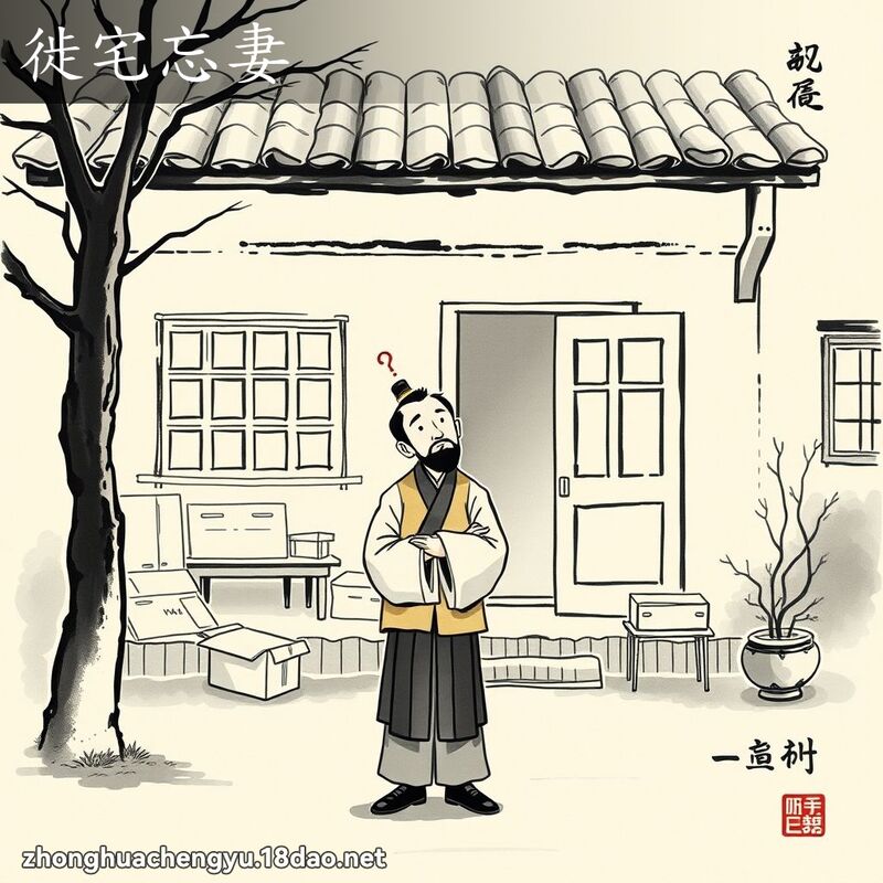 徙宅忘妻 - 中华成语配图