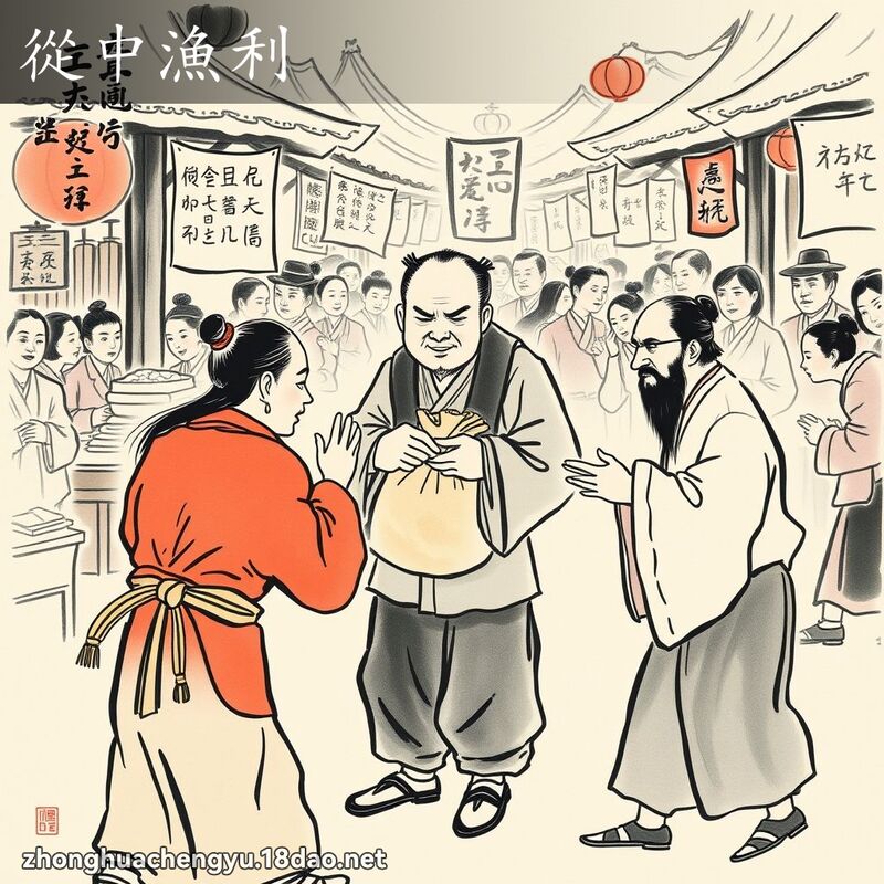 從中漁利 配图