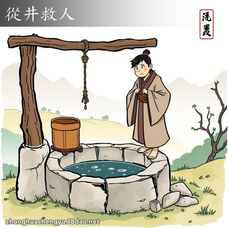 从井救人 - 中华成语配图