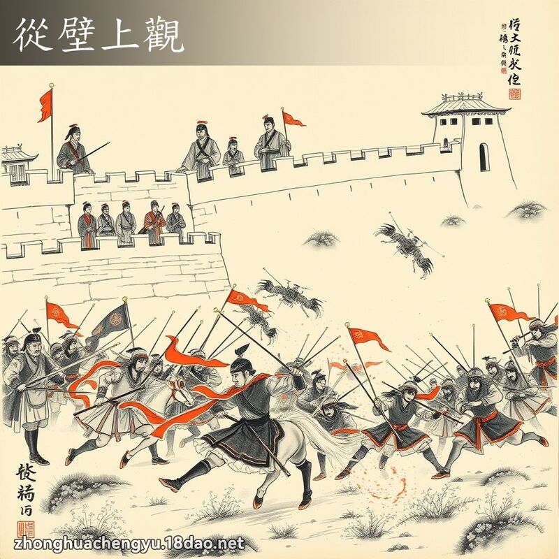 從壁上觀 - 中華成語配圖