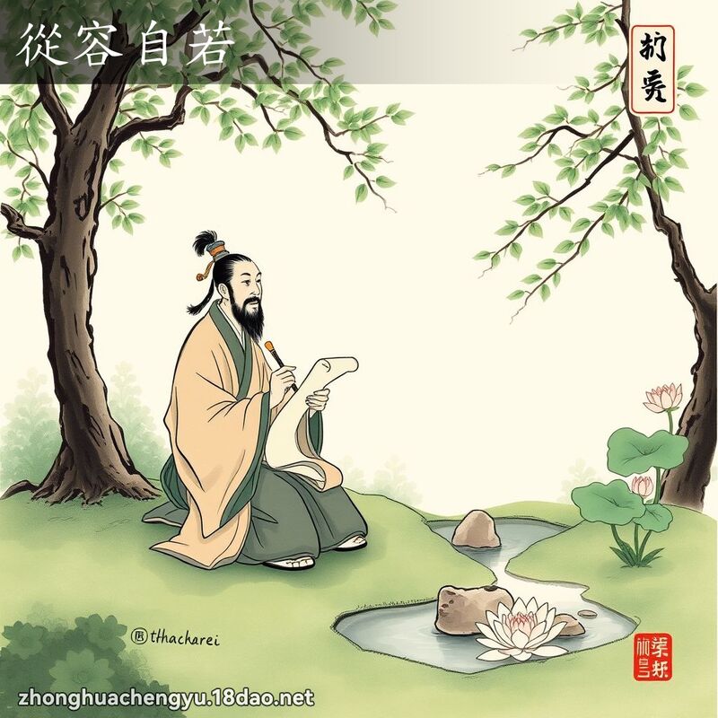 從容自若 - 中華成語配圖