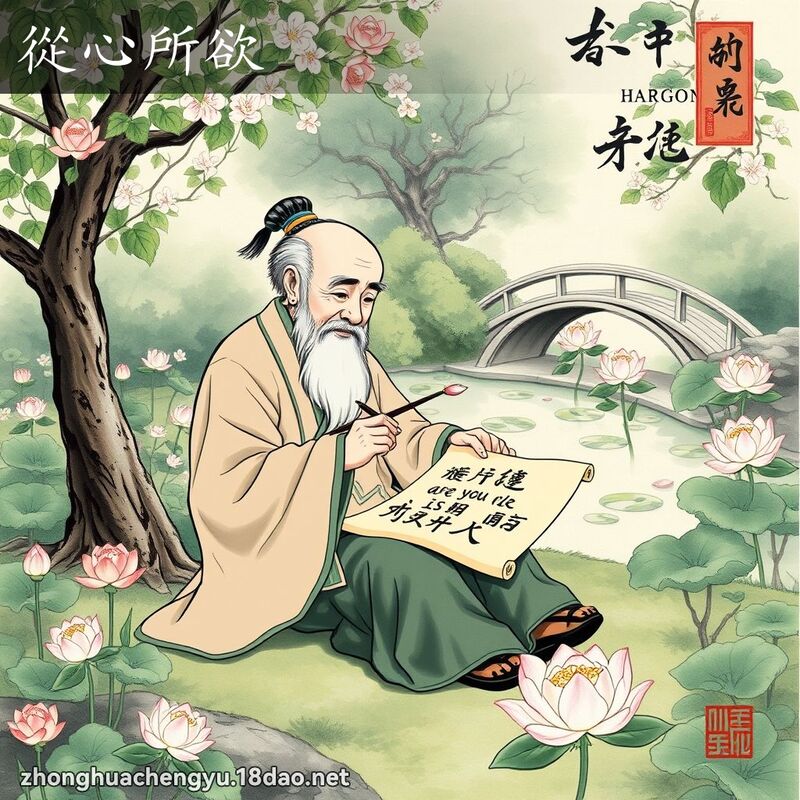 從心所欲 - 中華成語配圖