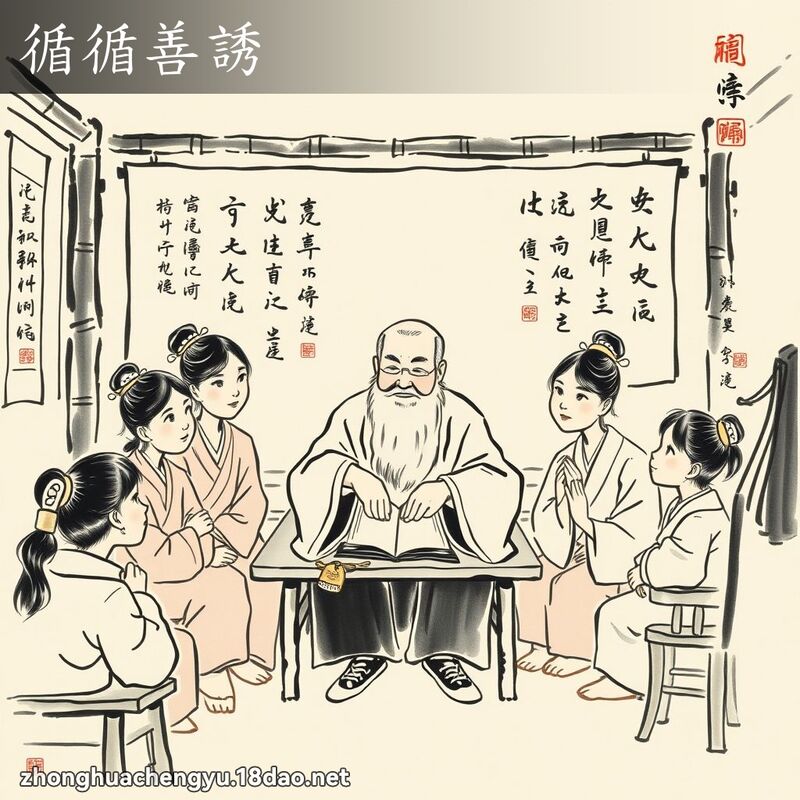 循循善誘 配图