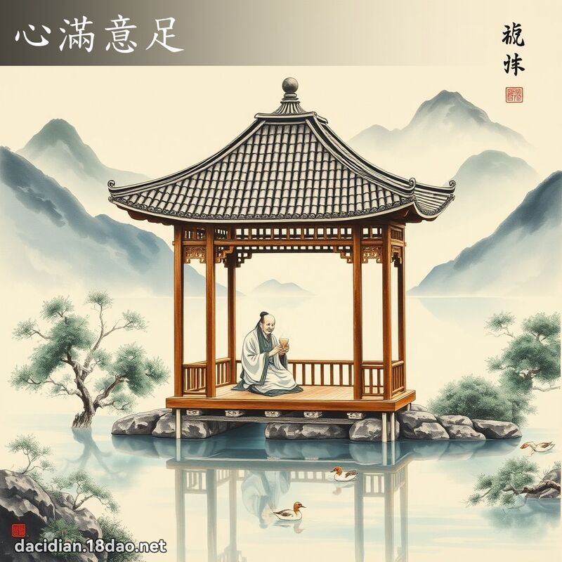 心满意足 - 中华成语配图