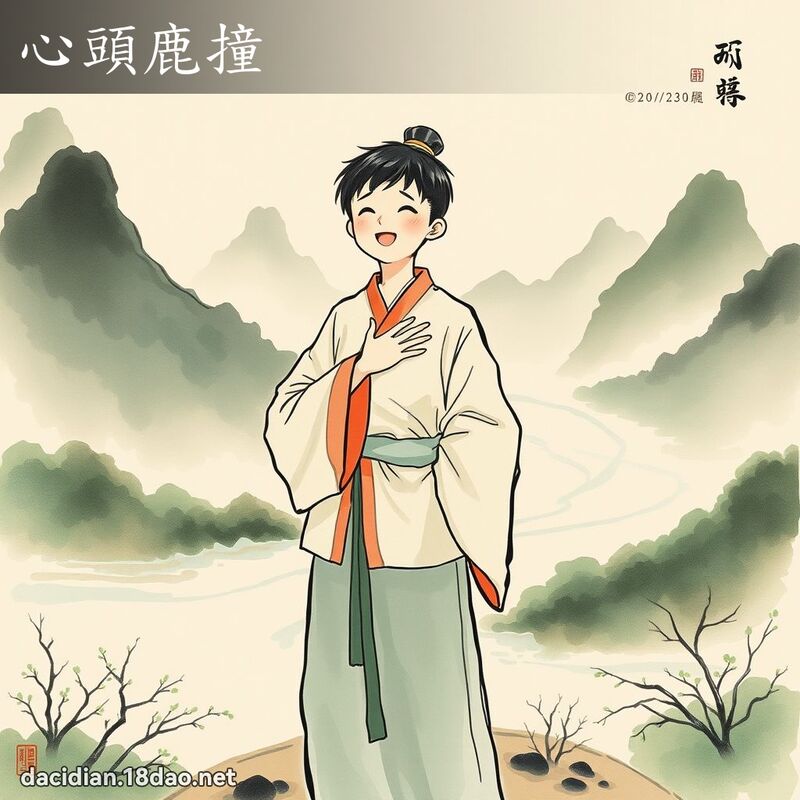 心头鹿撞 - 中华成语配图