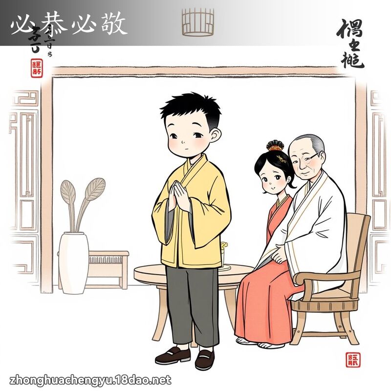 必恭必敬 - 中华成语配图