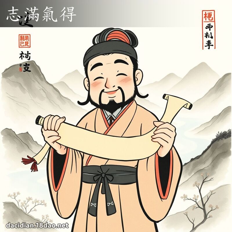 志滿氣得 - 中華成語配圖