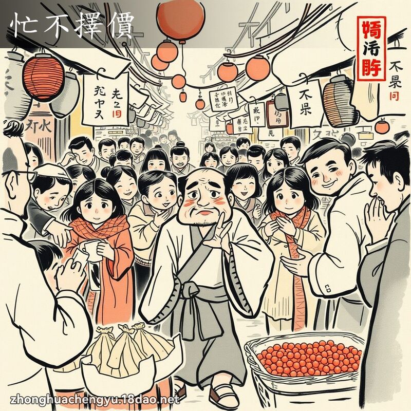 忙不择价 - 中华成语配图