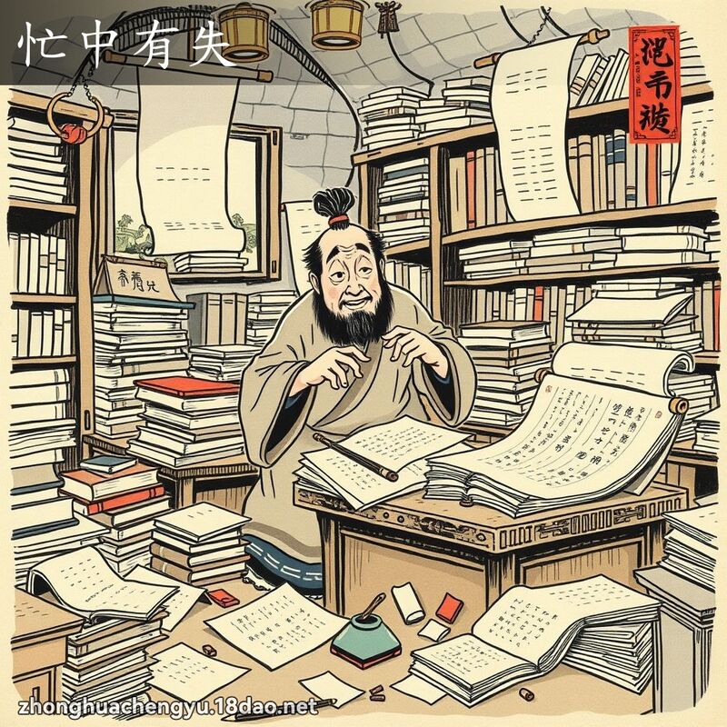 忙中有失 - 中华成语配图