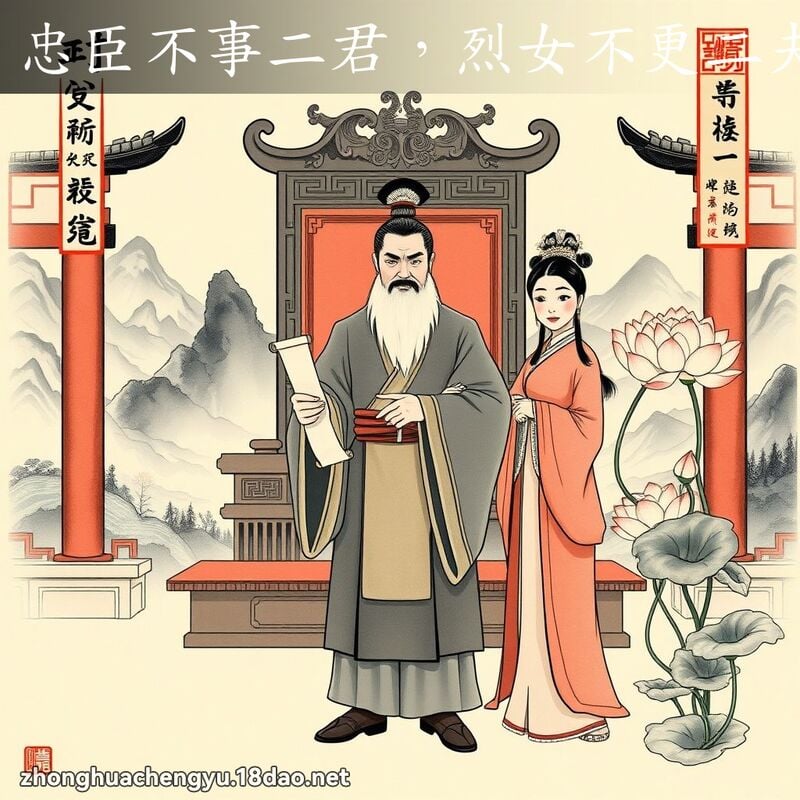 忠臣不事二君，烈女不更二夫 配图