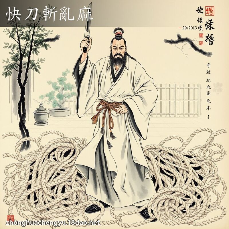 快刀斬亂麻 - 中華成語配圖