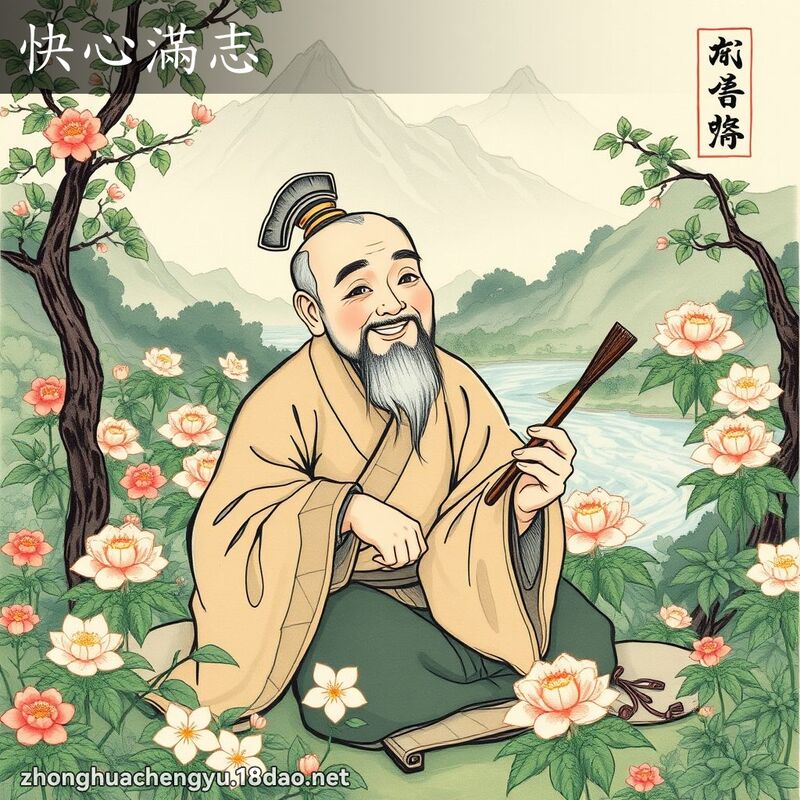 快心滿志 - 中華成語配圖