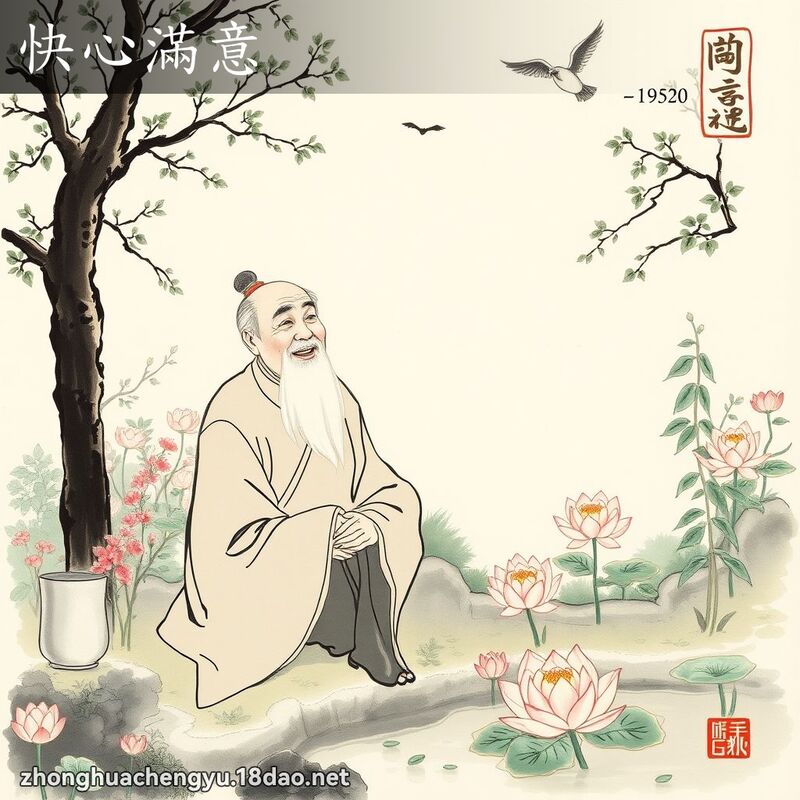 快心满意 - 中华成语配图
