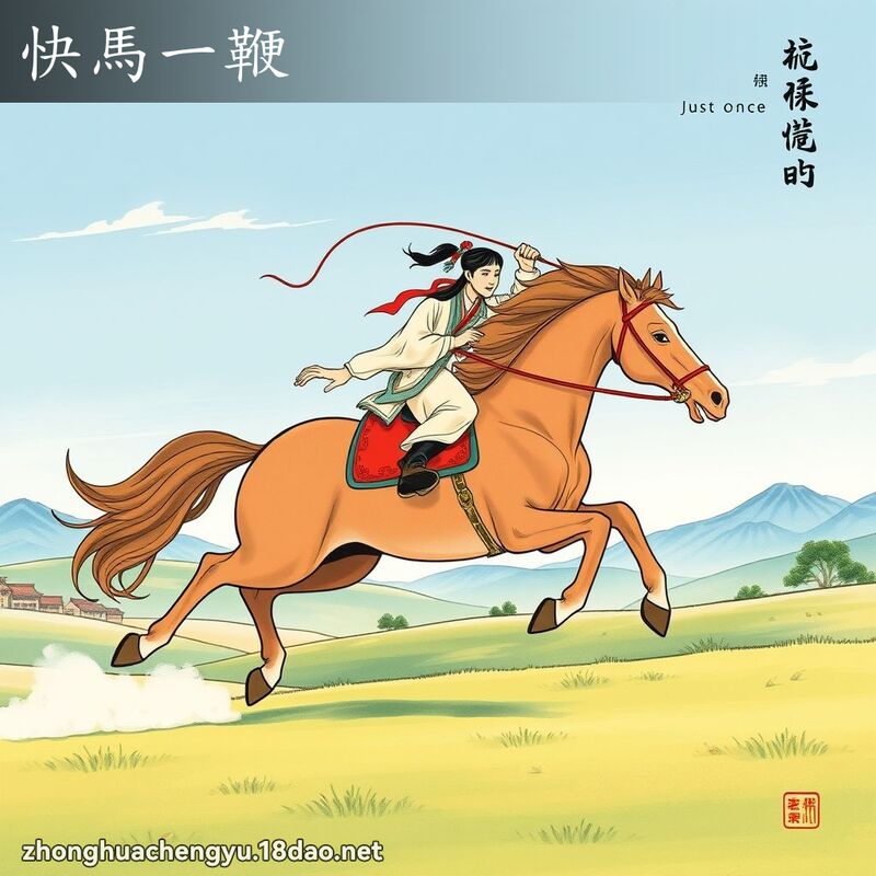 快馬一鞭 - 中華成語配圖