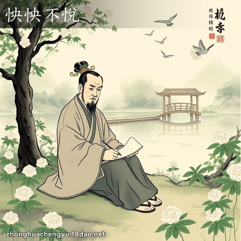怏怏不悦 配图