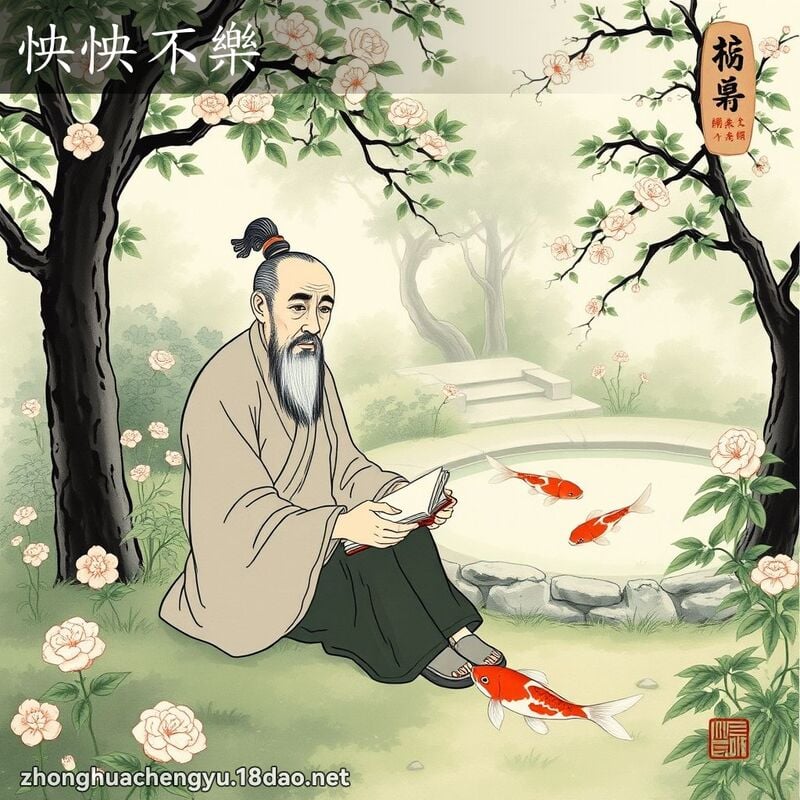 怏怏不乐 配图
