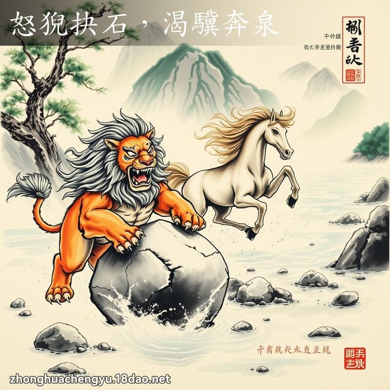 怒猊抉石,渴驥奔泉 配图