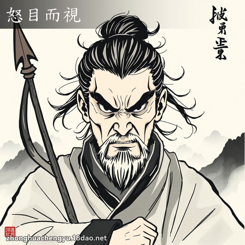 怒目而视 - 中华成语配图
