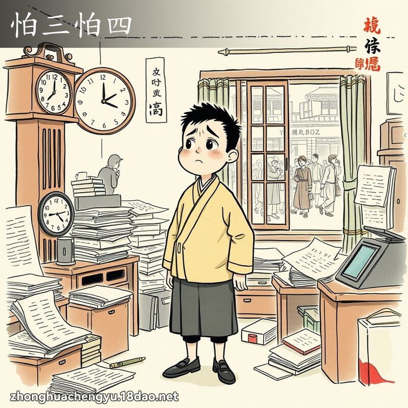怕三怕四 - 中華成語配圖