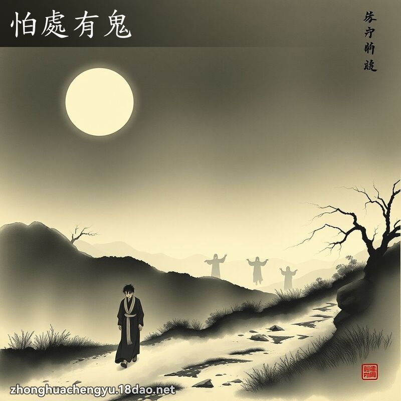 怕處有鬼 - 中華成語配圖