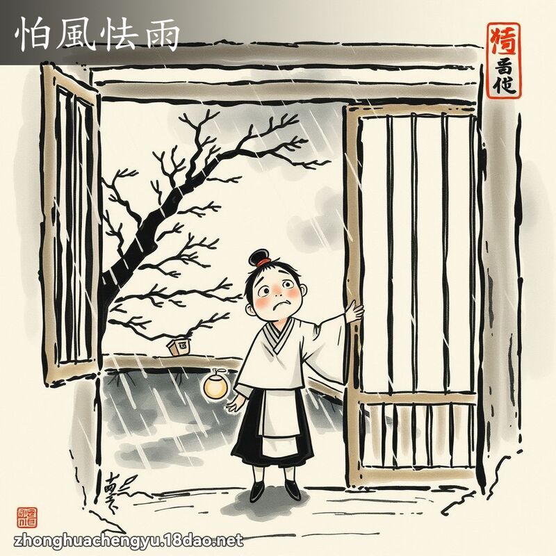 怕风怯雨 - 中华成语配图
