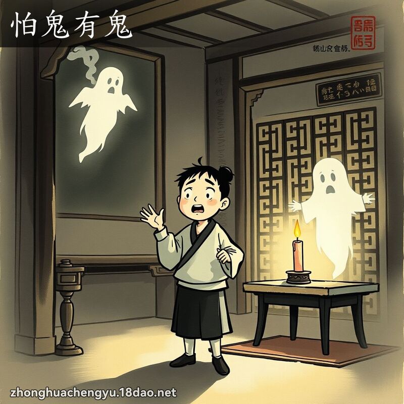 怕鬼有鬼 - 中华成语配图