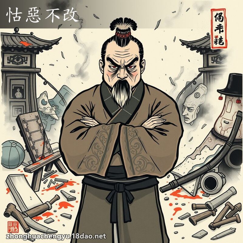 怙惡不改 - 中華成語配圖