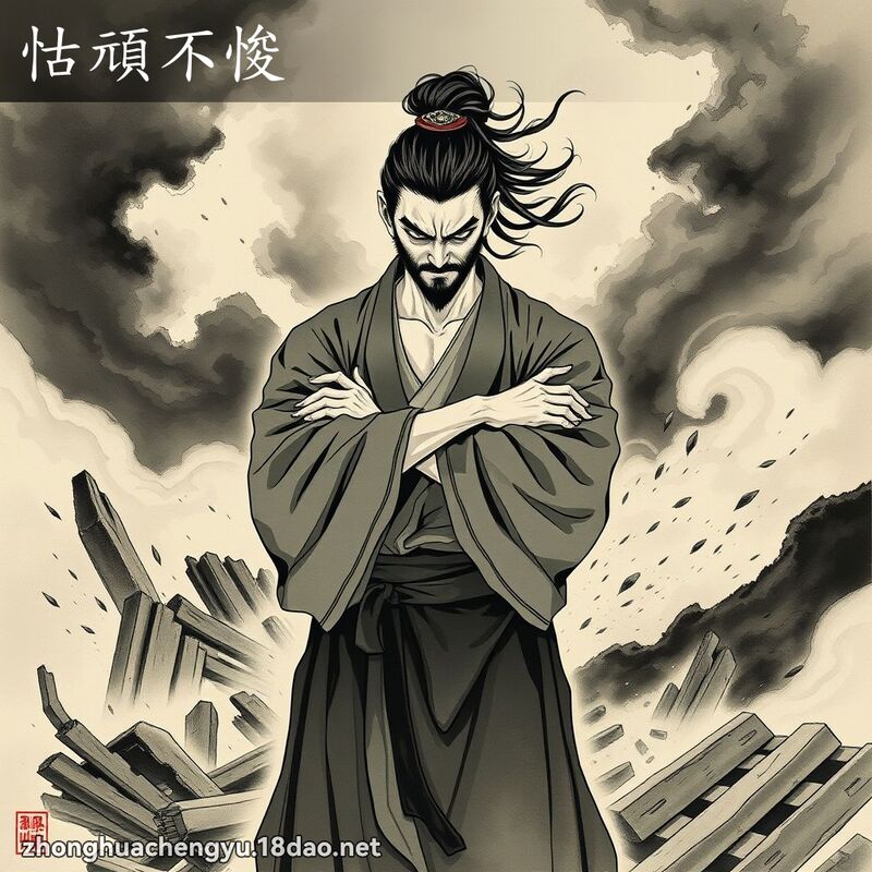 怙頑不悛 - 中華成語配圖