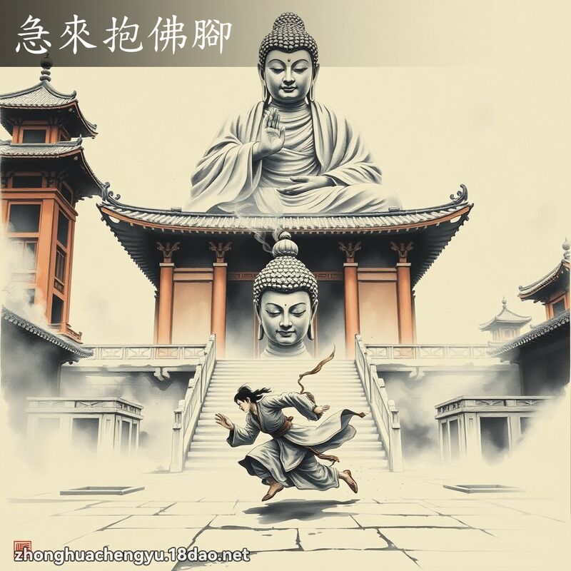急來抱佛腳 - 中華成語配圖