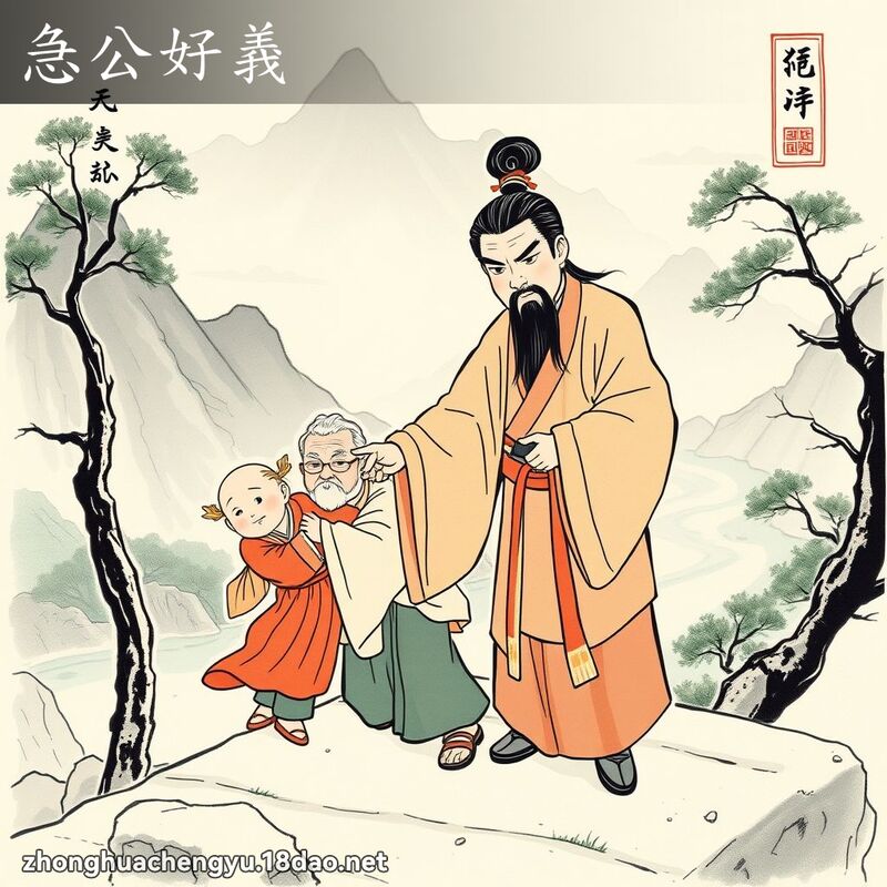 急公好義 - 中華成語配圖