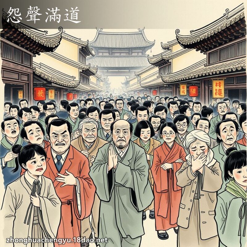 怨声满道 - 中华成语配图