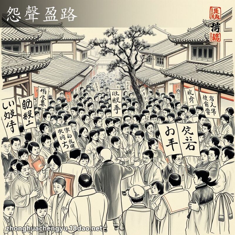 怨声盈路 - 中华成语配图