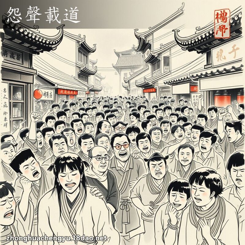 怨声载道 - 中华成语配图