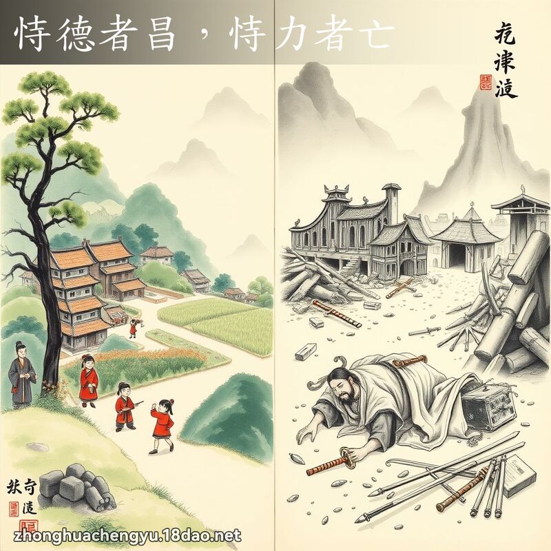 恃德者昌，恃力者亡 - 中華成語配圖