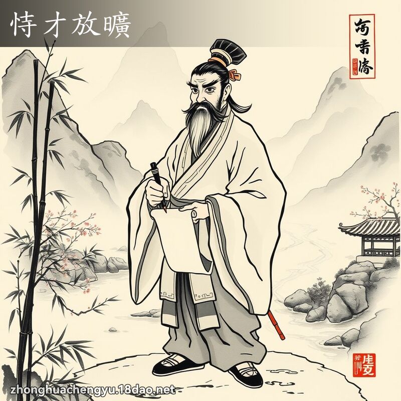 恃才放旷 - 中华成语配图