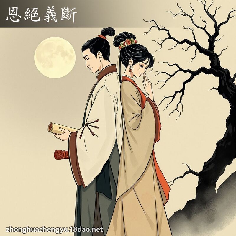 恩絕義斷 - 中華成語配圖