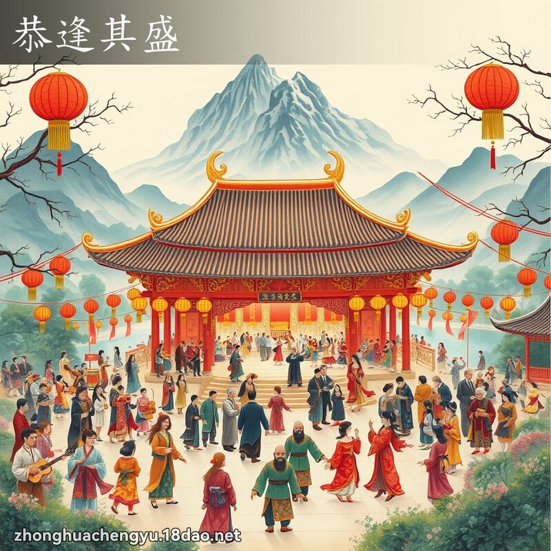 恭逢其盛 - 中华成语配图