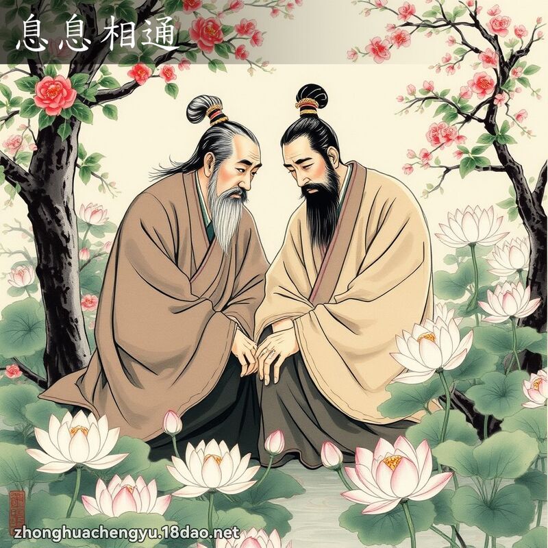 息息相通 - 中華成語配圖