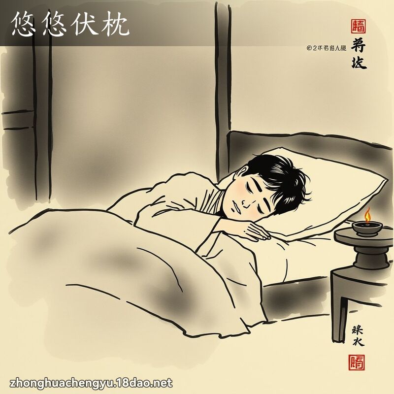 悠悠伏枕 - 中華成語配圖