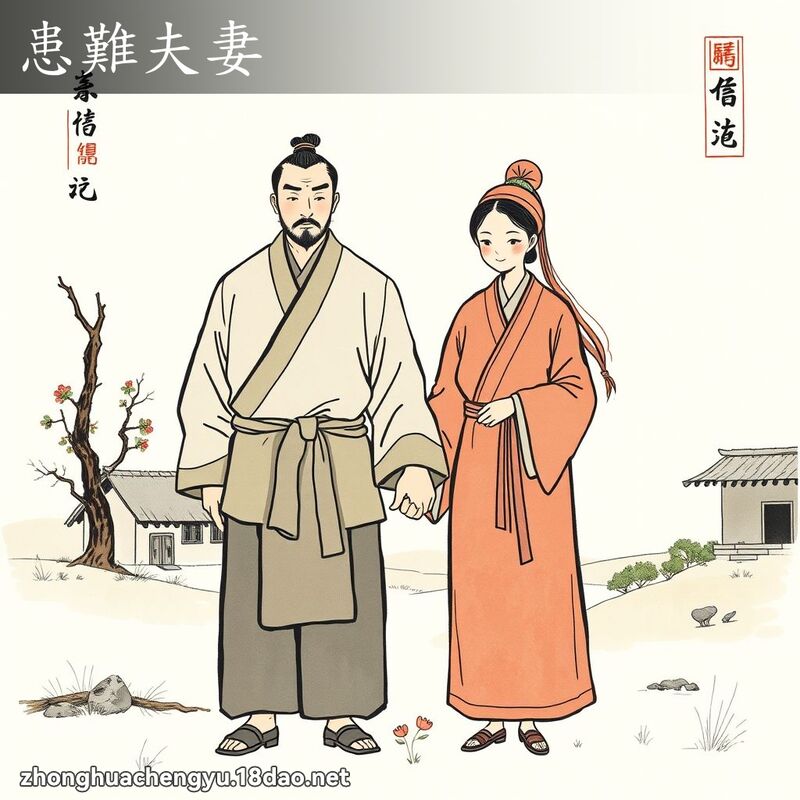 患难夫妻 - 中华成语配图