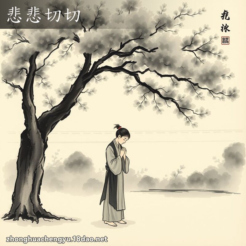 悲悲切切 - 中華成語配圖