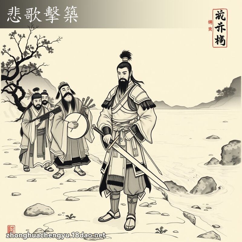 悲歌击筑 - 中华成语配图
