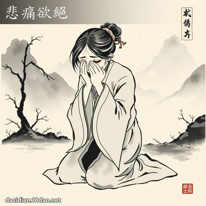 悲痛欲絕 - 中華成語配圖