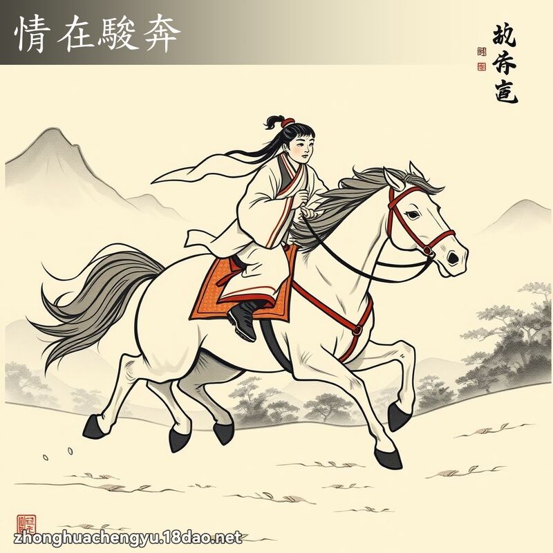 情在骏奔 - 中华成语配图