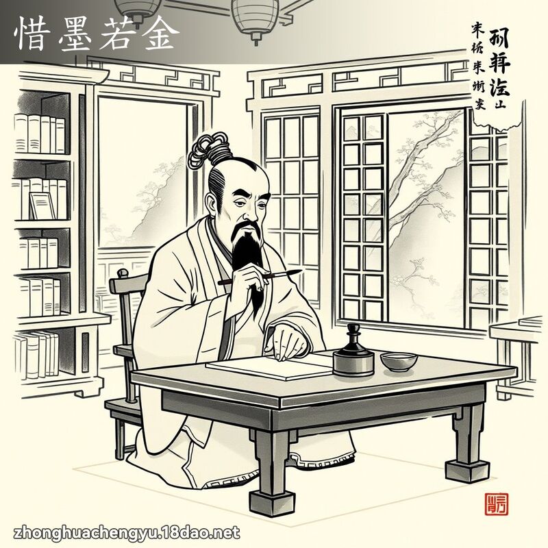 惜墨若金 - 中華成語配圖