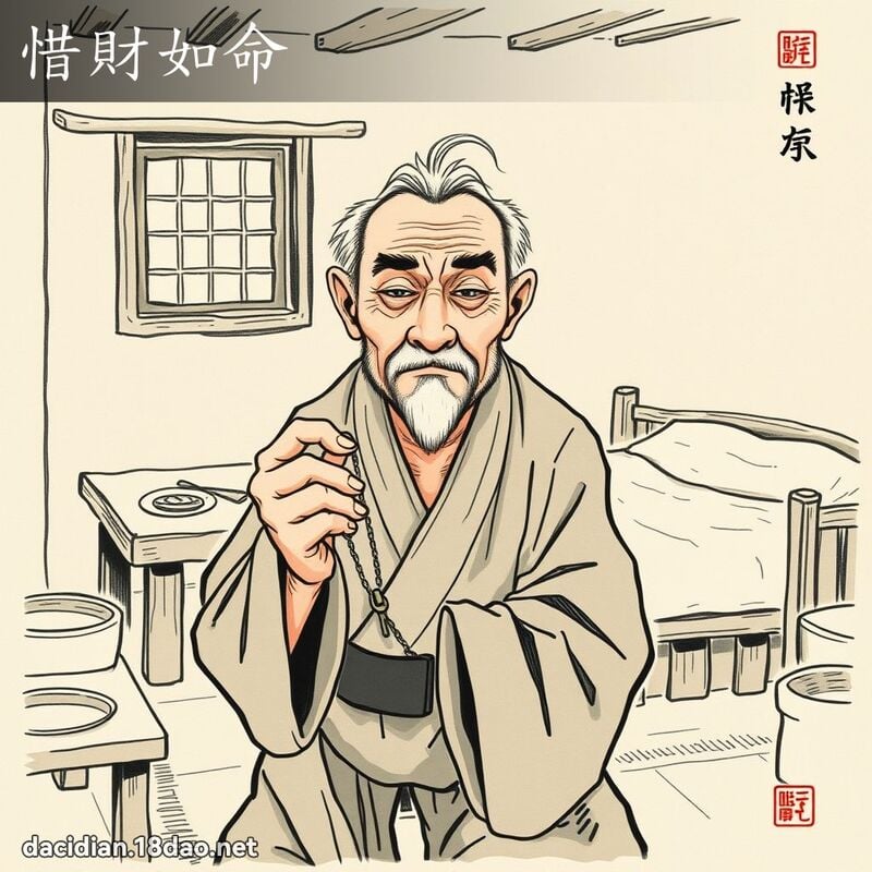 惜财如命 - 中华成语配图